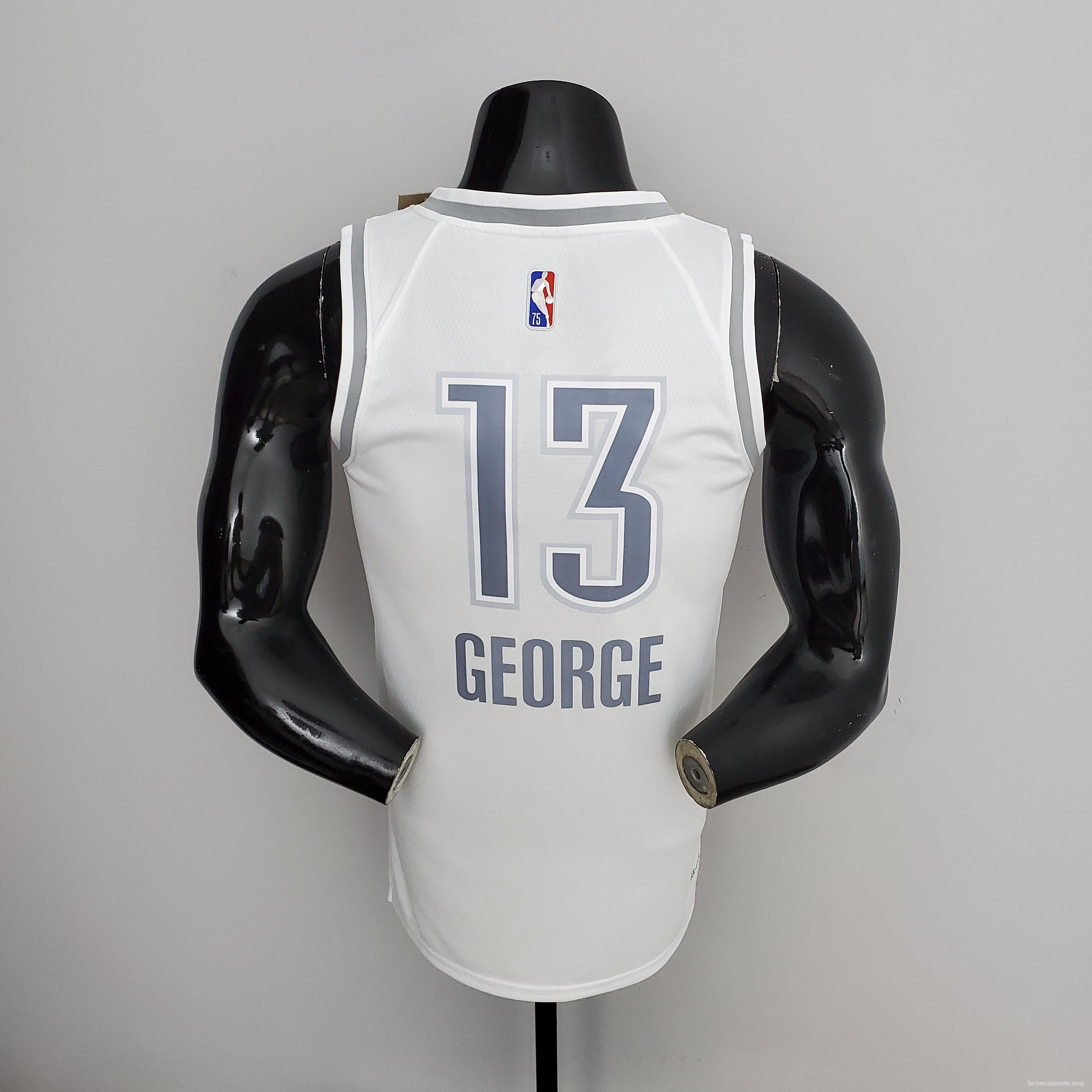 75th Anniversary 2202 Season Oklahoma City Thunder GEORGE#13 City Edition White NBA Jersey