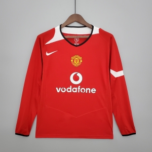 Retro Manchester United long sleeve 04/06 home Soccer Jersey