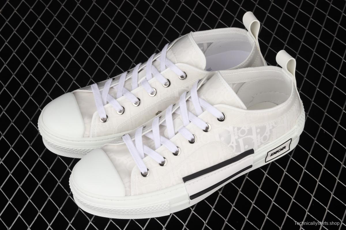 Authentic Dior B23 Oblique low Top Sneakers Dior CD ghosting low upper board shoes 3SH118YJR 063 White