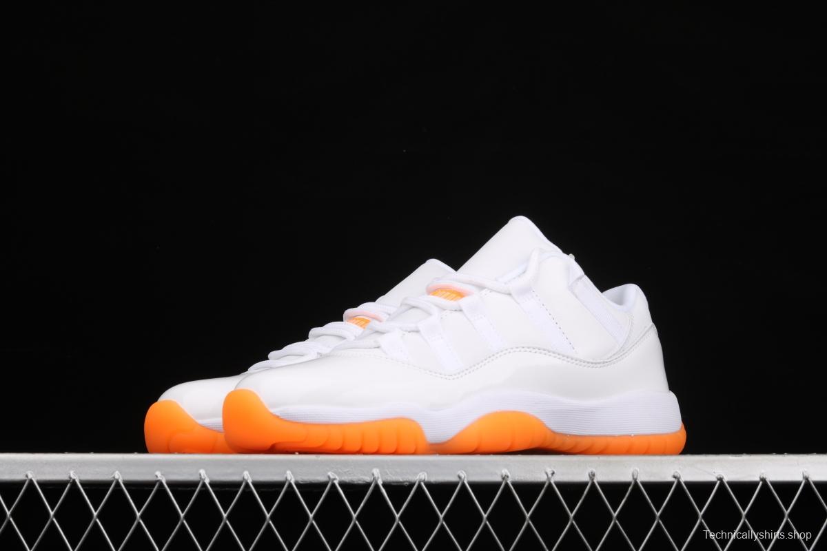 Air Jordan 11 Bright Citus 11 White Orange low Top Basketball shoes AH7860-139