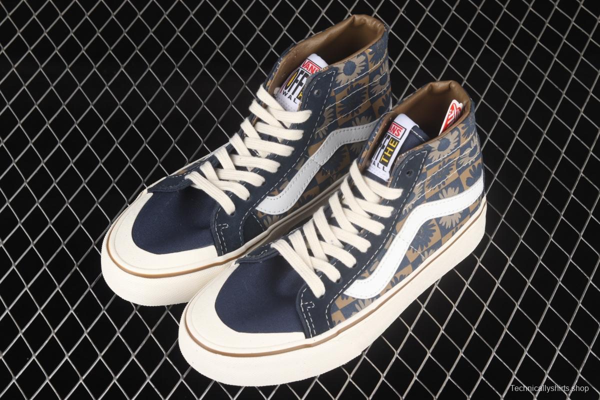 Vans Sk8-Hi 138Dec checkerboard daisies printed high-top casual board shoes VN0A3MV1A5A