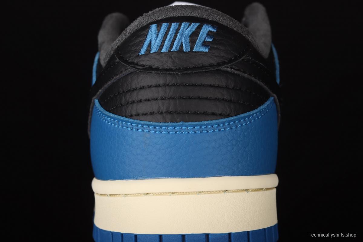 NIKE SB DUNK Low white, blue and black hook SB smash rebounds low upper board shoes DH0957-105