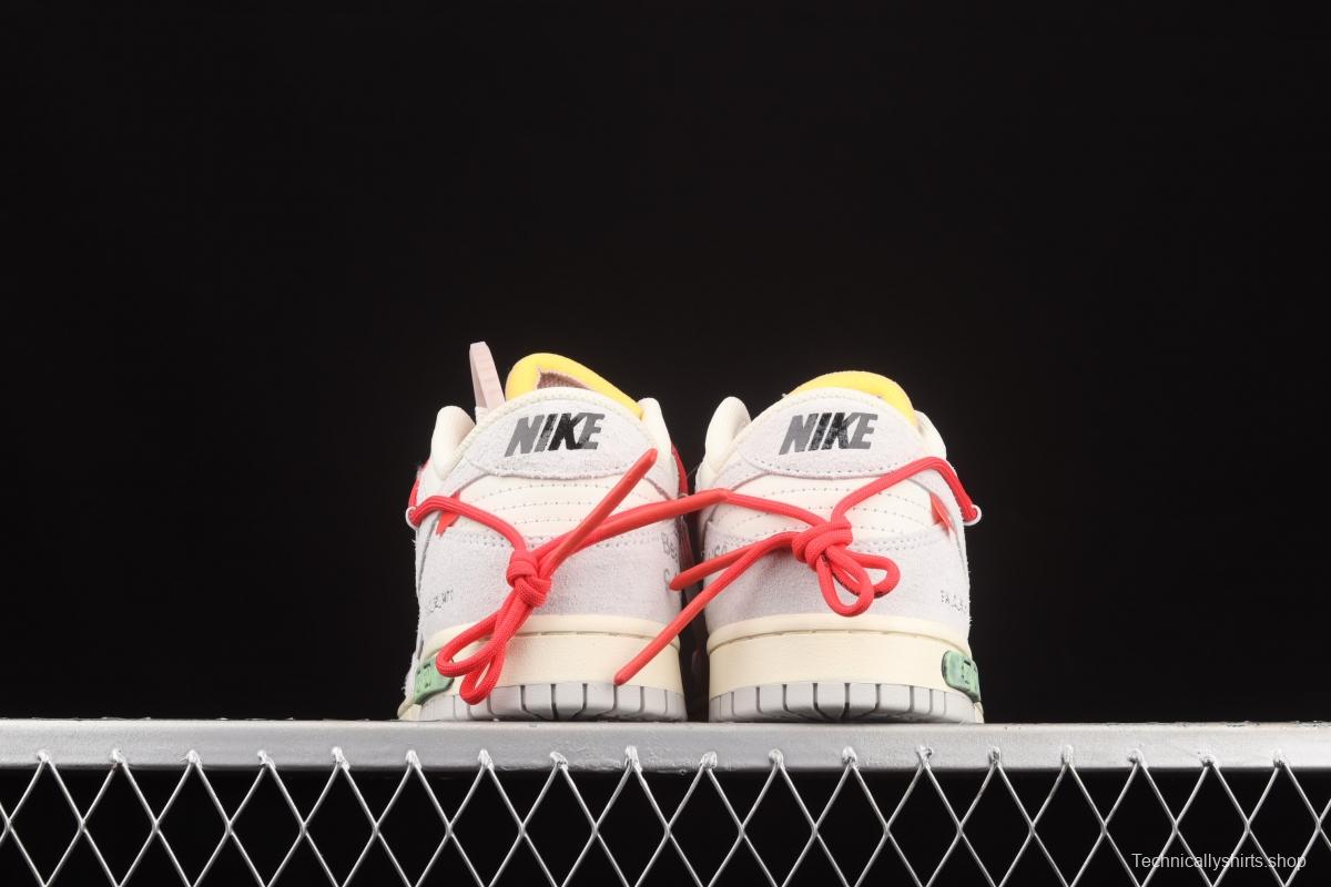 OFF-White x NIKE DUNK Low 12 of 50 OW suede SB buckle rebound fashion casual board shoes DJ0950-118