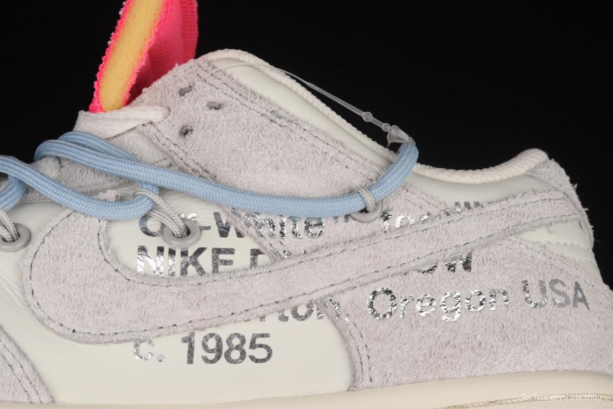OFF-White x NIKE DUNK Low 12 of 50 OW suede SB buckle rebound fashion casual board shoes DJ0950-113