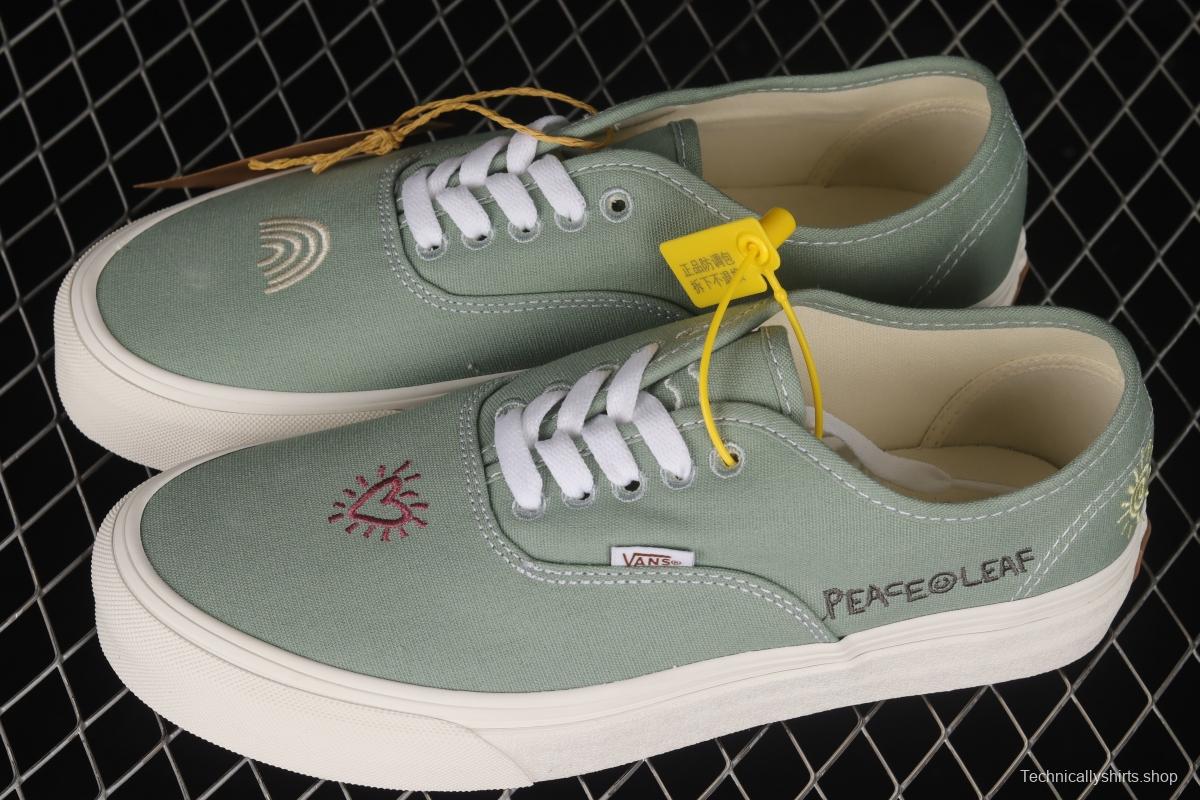 Vans Authentic Grey Green Fun Embroidered Pattern Low-Top Sneakers Sneakers VN0A5KRDAST