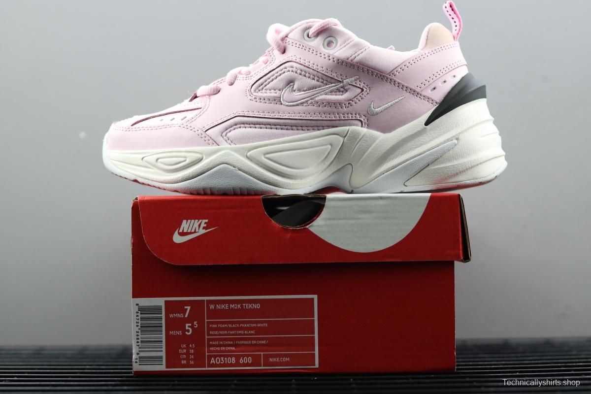 NIKE M2K Tekno pink and white color retro sports daddy shoes AO3108-600