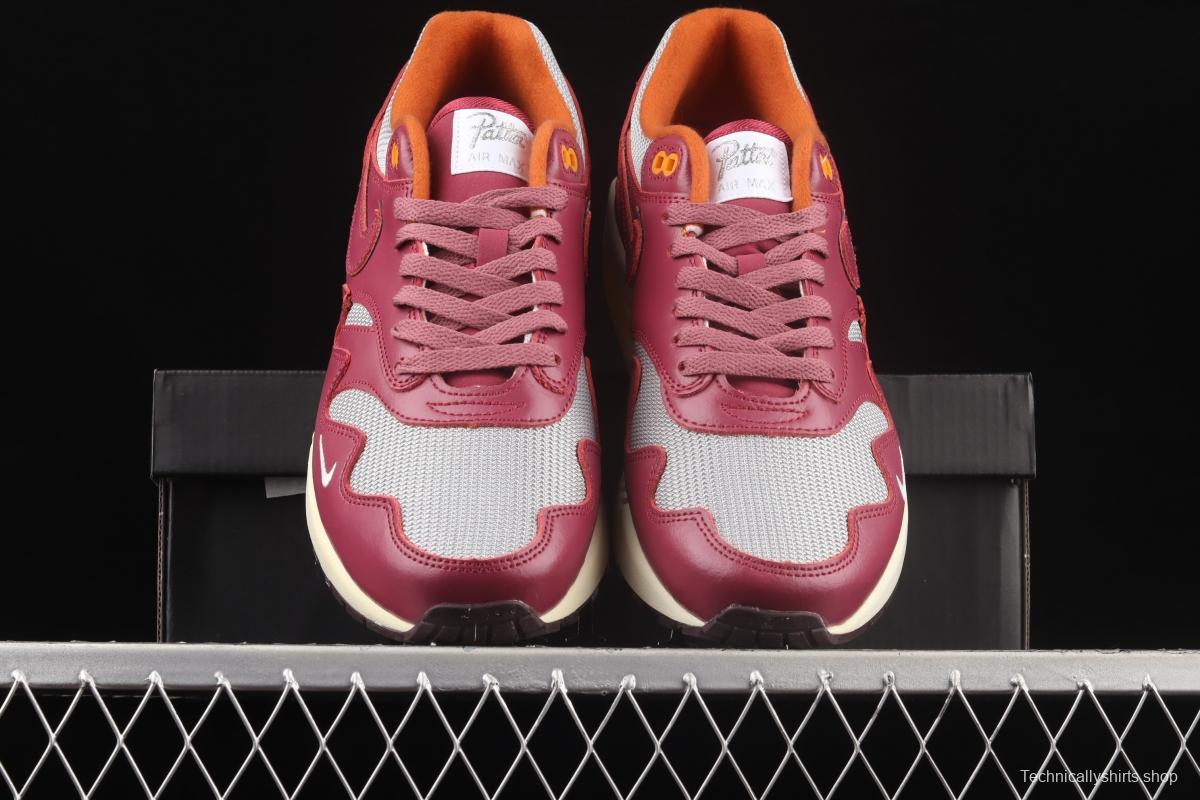 Patta x Nike Air Max 1 joint style half-palm air cushion retro running shoes DO9549-001