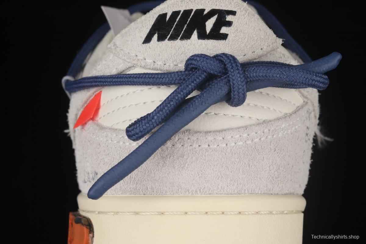 OFF-White x NIKE DUNK Low OW SB buckle rebound fashion casual board shoes DJ0950-112