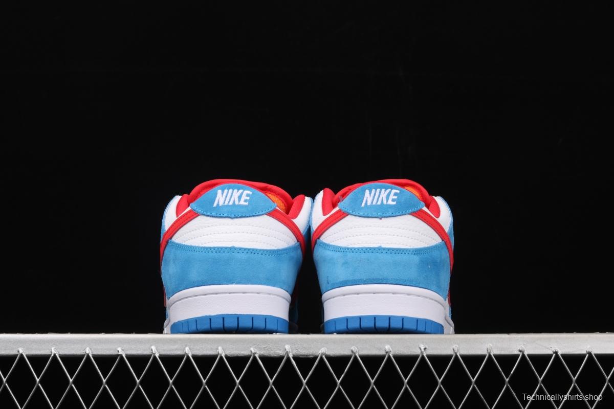 NIKE SB DUNK Low Doraemon robot cat theme color matching low upper skateboard shoes 819674-420