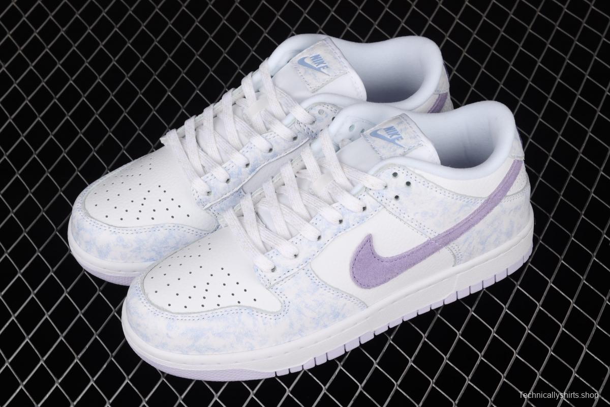 NIKE SB DUNK Low Prm white light purple color SB buckle rebound fashion leisure board shoes DM9467-500