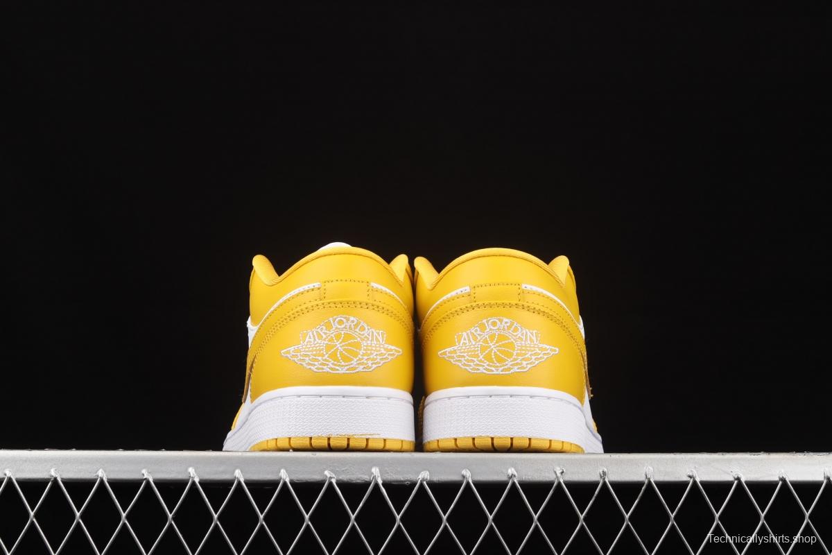 Air Jordan 1 Low white and yellow low side culture leisure sports shoes 553558-171