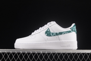 NIKE Air Force 1x07 Low white and green cashew flower low-top casual board shoes DH4406-102,