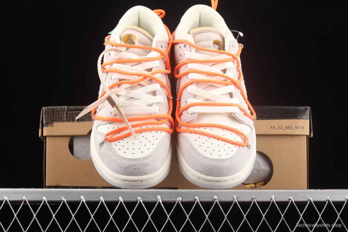 OFF-White x NIKE DUNK Low OW SB buckle rebound fashion casual board shoes DJ0950-108