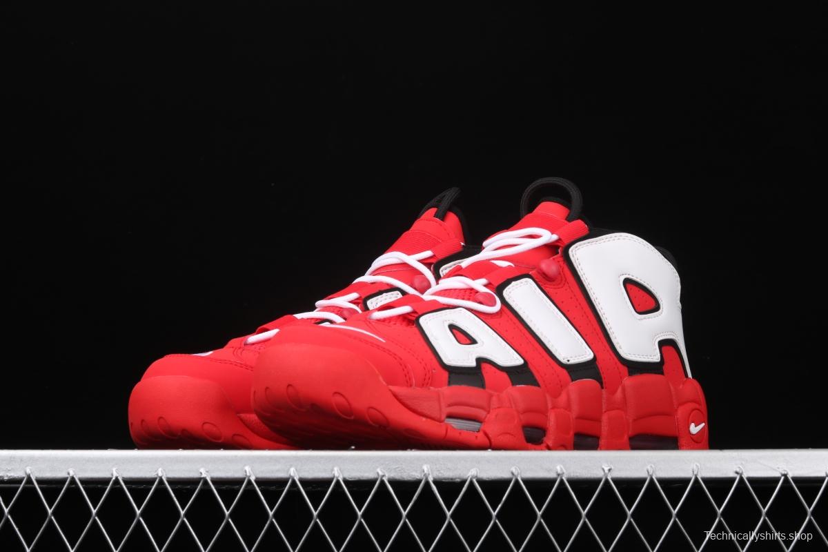 NIKE Air More Uptempo 96 QS Hoop Pack Pippen original series classic high street leisure sports culture basketball shoes red, white and black bull CD9402-600