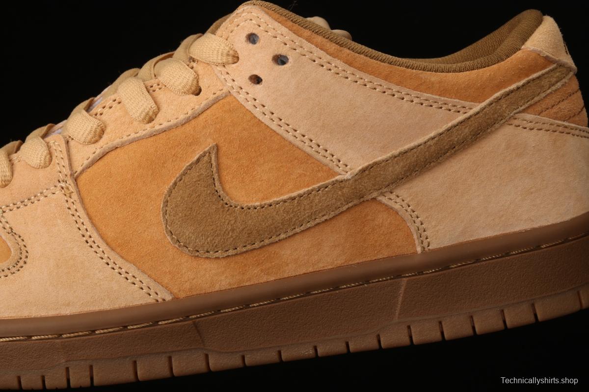 NIKE SB DUNK Low Pro wheat color deciduous yellow low-top sports skateboard shoes 883232-700