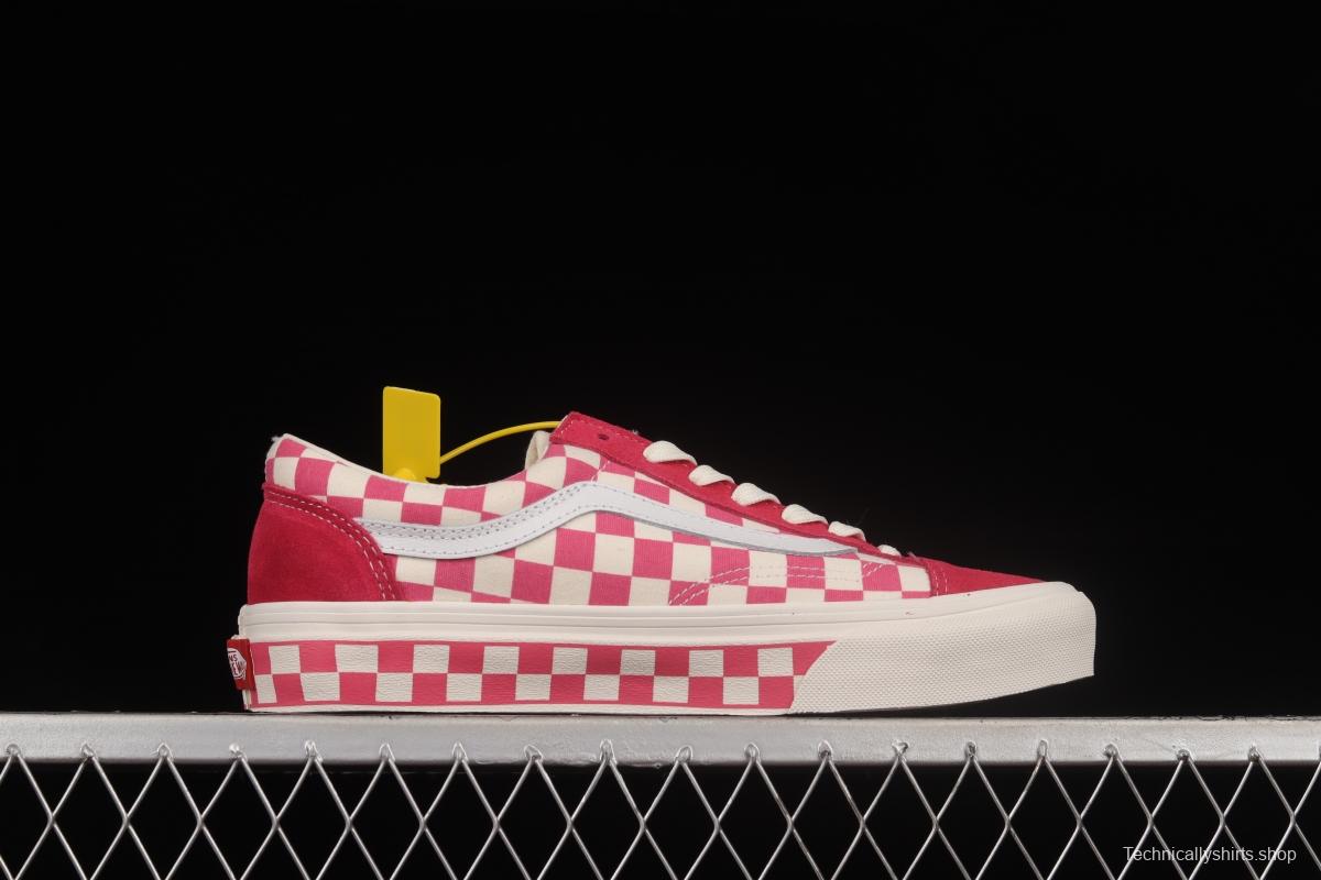 Vans Style 36 Anaheim Pink and White Checkerboard Low Help Casual Board Shoes VN0A38GF2U9