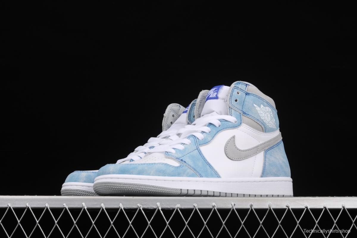 Air Jordan 1 Hyper Royal washed North Carolina high top basketball shoes 575441-402 555088-402