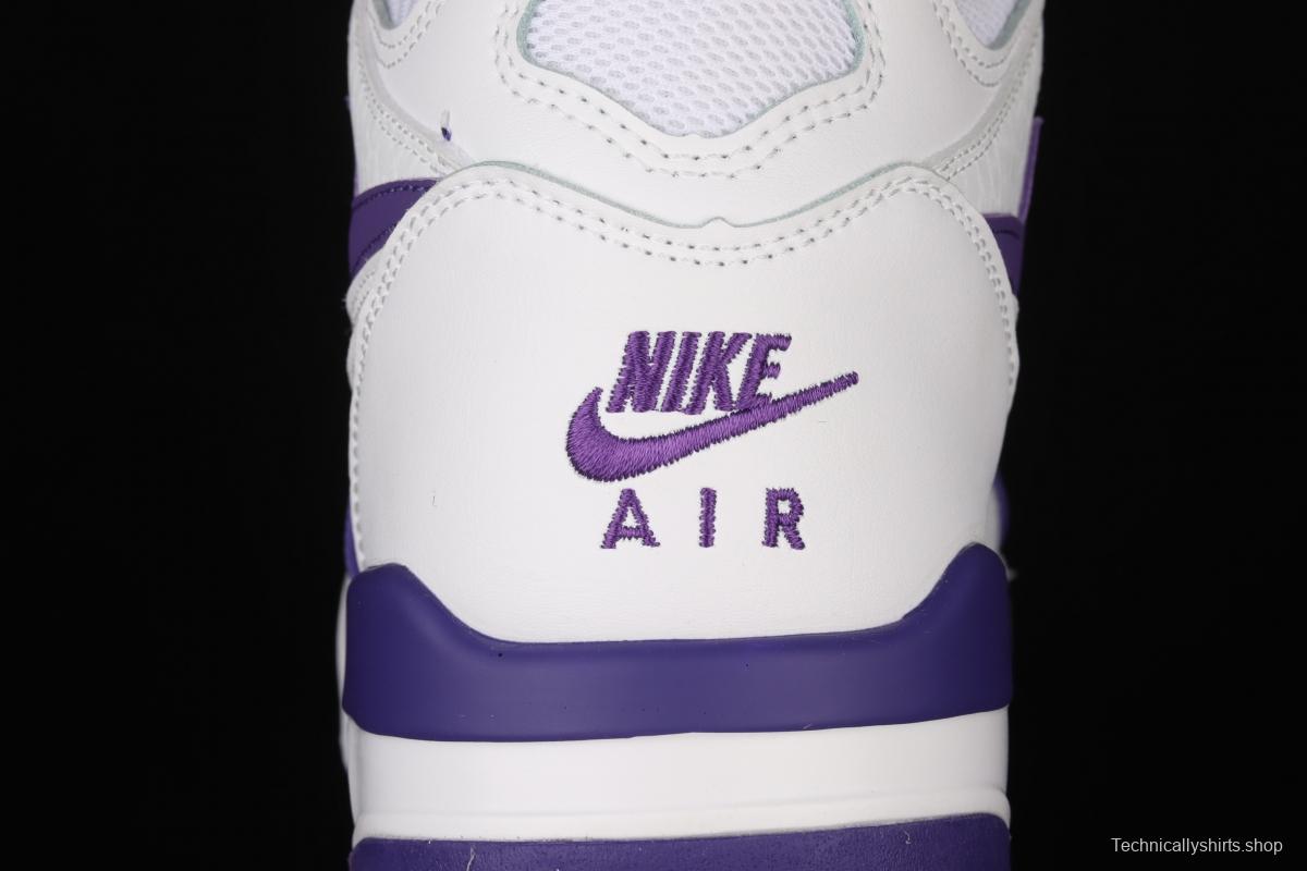 NIKE Air Flight 89 White and Purple Air cushion Basketball shoes CN0050-101