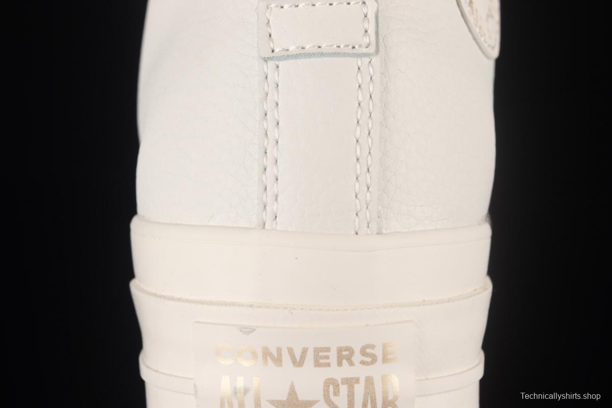 Converse Converse vanilla gold foil ice cream heightened thick soles and high upper canvas shoes 572574C