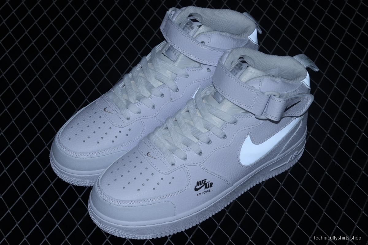 NIKE Air Force 1 Mid Premium all white reflective Zhongbang casual board shoes CU3088-606