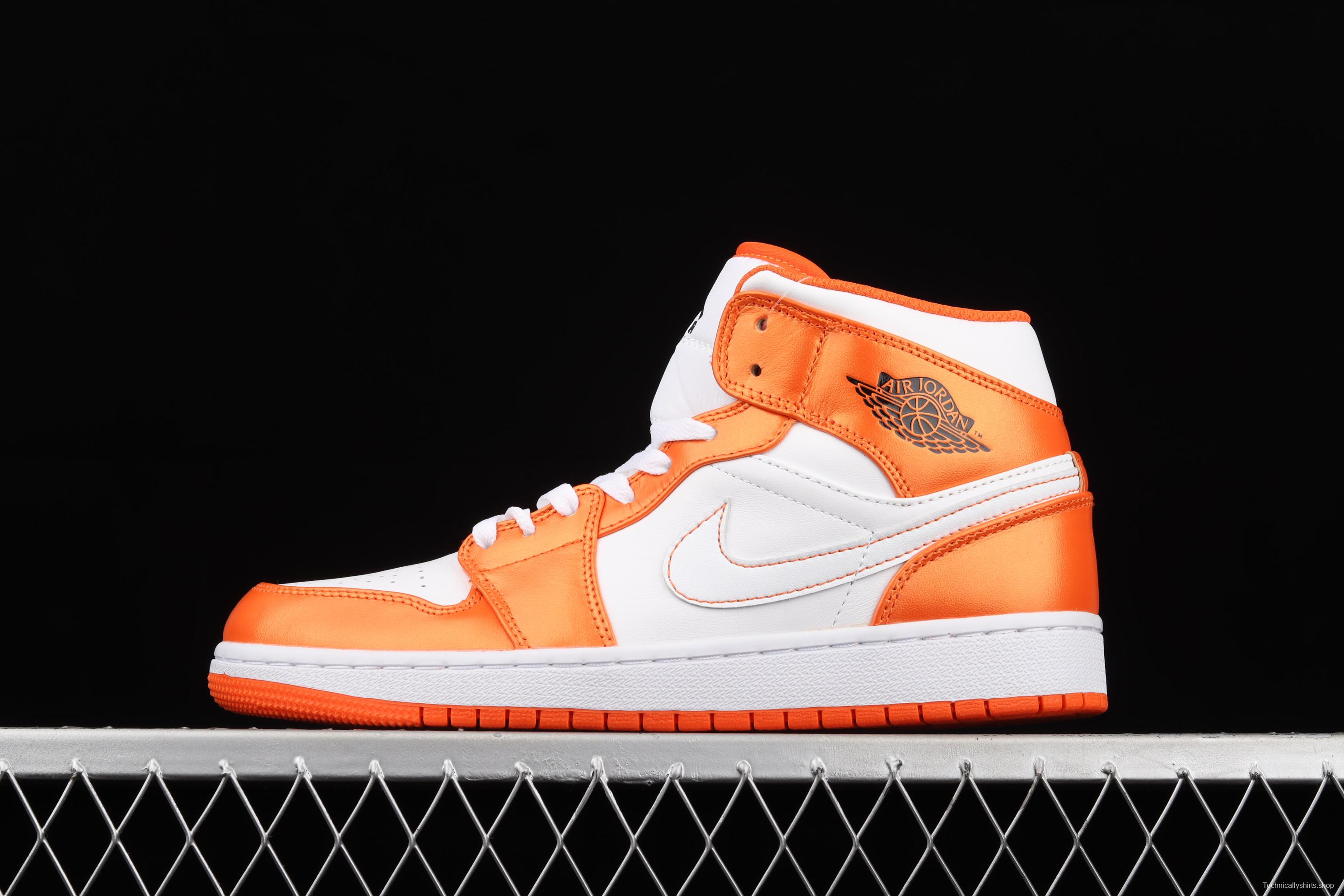 Air Jordan 1 Mid White Orange Culture Basketball shoes DM3531-800