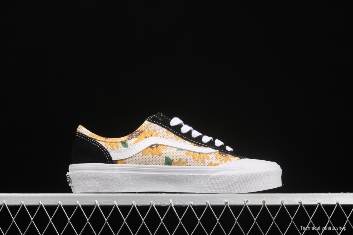 Vans Style 36 SF Sunflower Daisy PEACEMINUSONE short head Limited Edition Skateboard shoes VN0A5HFF6SR