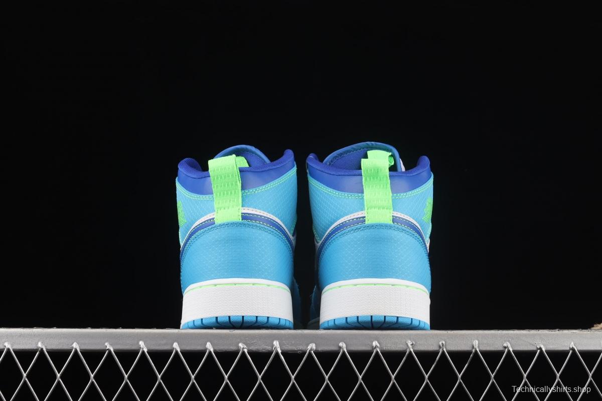 Air Jordan 1 Mid blue and green Chinese culture basketball shoes DA8010-400