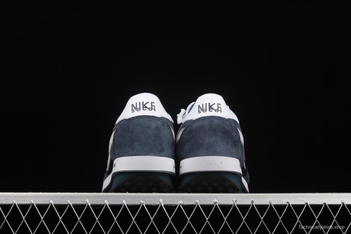 Fragment Design x Sacai x NIKE LDWaffle co-named overlapping design avant-garde waffle deformable leisure jogging shoes DH2684-400