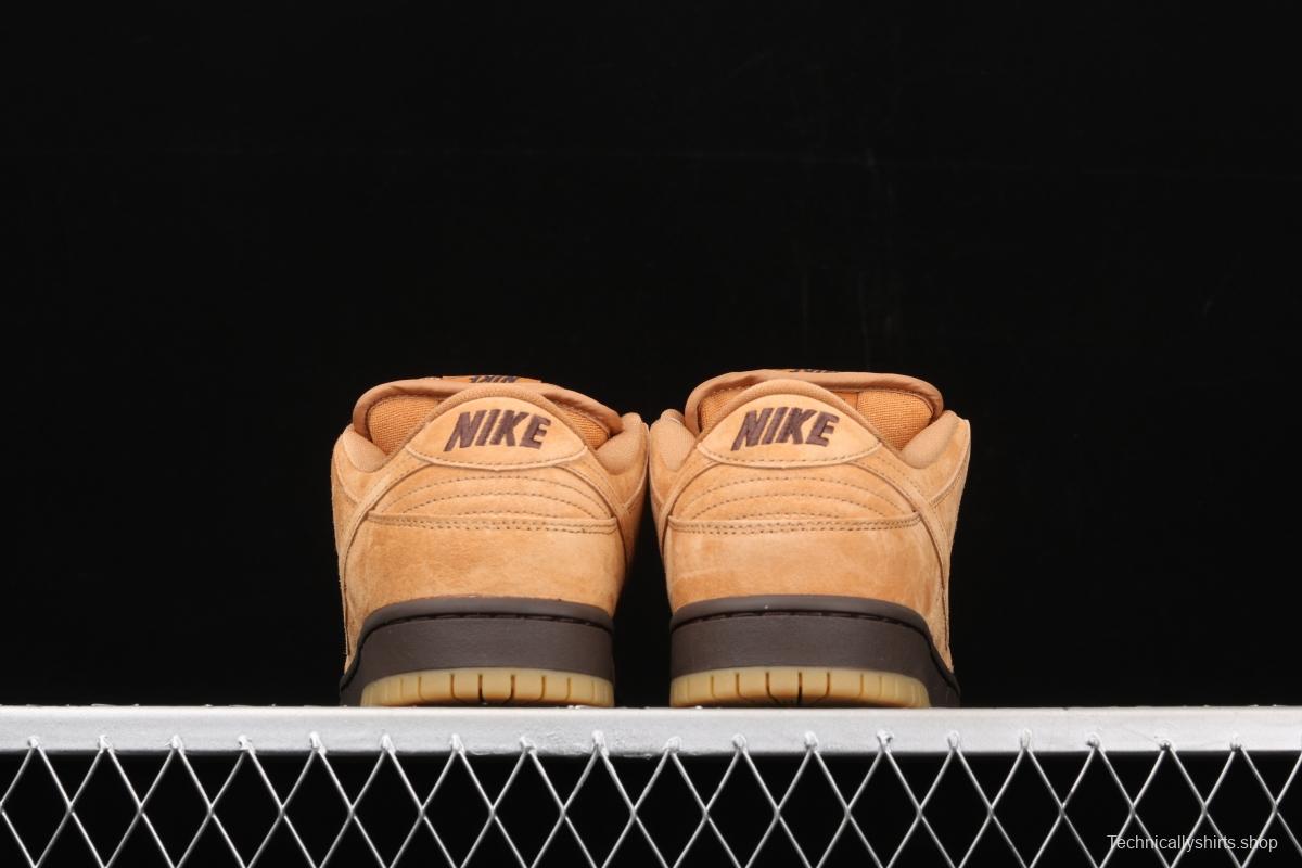 NIKE SB DUNK Low Pro wheat color deciduous yellow low-side sports skateboard shoes BQ6817-204