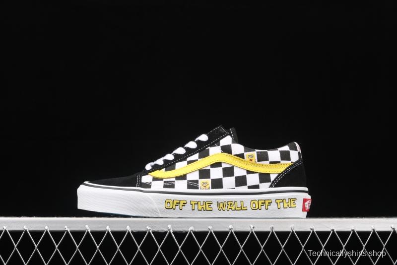 SpongeBob x Vans Old Skool co-signed VN0A38G19EK low-top casual board shoes.