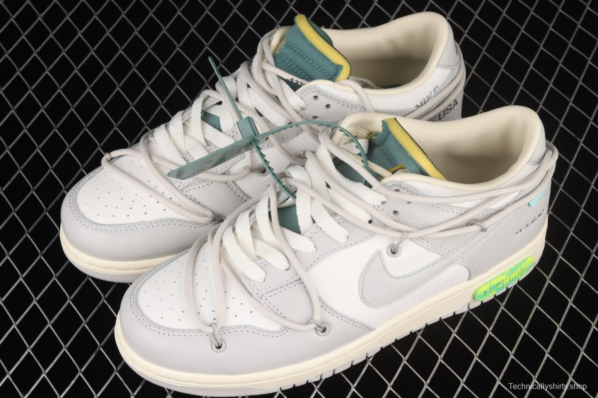 OFF-White x NIKE DUNK Low OW gray SB buckle rebound fashion casual board shoes DM1602-117