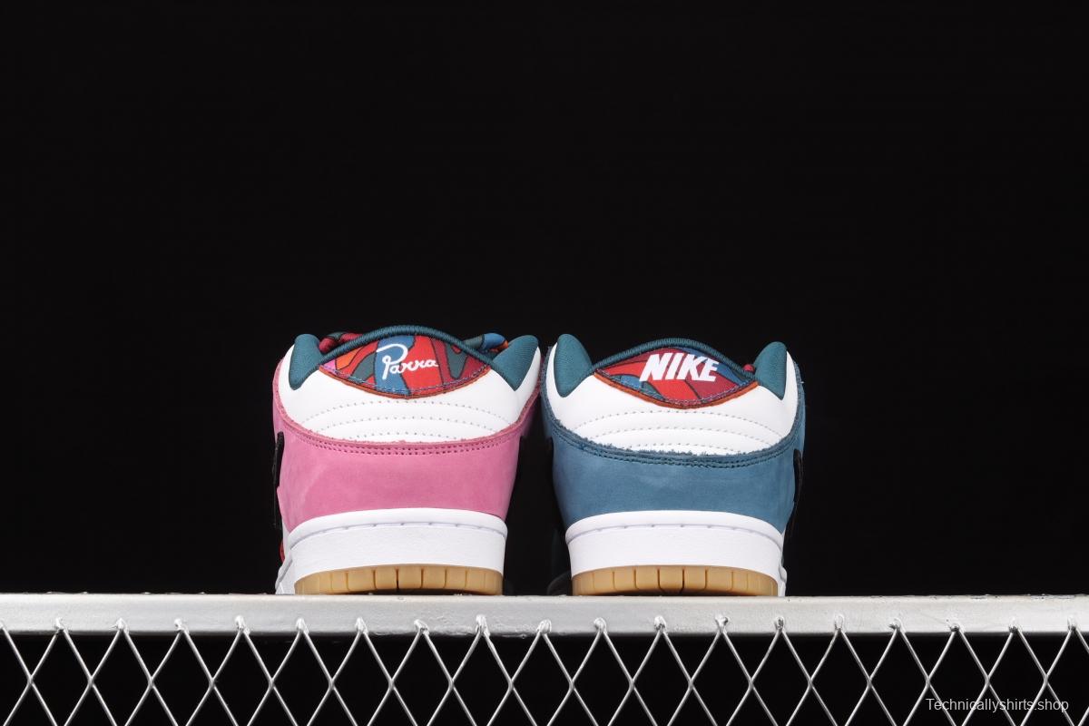 Parra x Nike SB DUNK Low Multi-Color 2021 Slam Dunk Series low-side leisure sports skateboard shoes mandarin duck color difference splicing double small hooks DH7695-2021