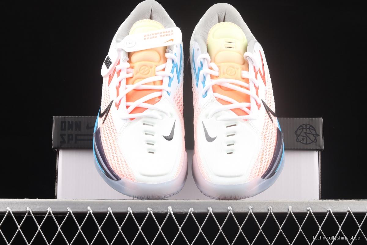 NIKE Air Zoom G.T.Cut EP White Orange Color matching Series Basketball shoes CZ0176-101