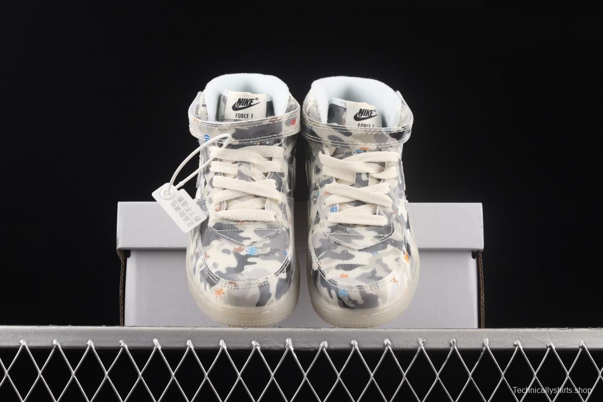 NIKE Air Force 1: 07 Mid WB dazzling ribbon lamp state size Kids 314197-9800