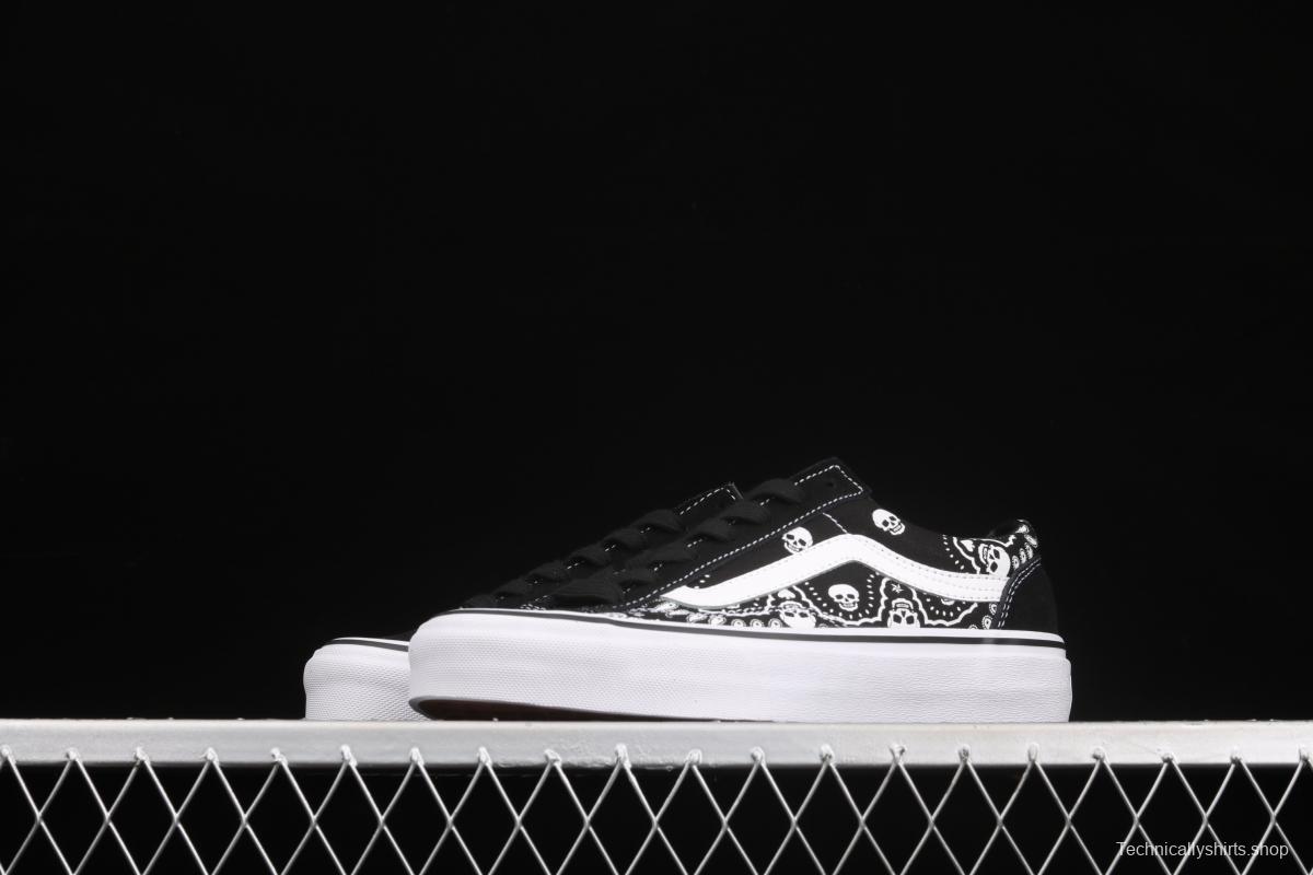 Vans Style 36 million skull print low side vulcanized canvas casual shoes VN0A4BVEN8K black skull