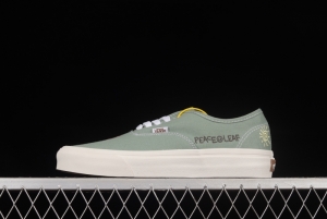 Vans Authentic Grey Green Fun Embroidered Pattern Low-Top Sneakers Sneakers VN0A5KRDAST