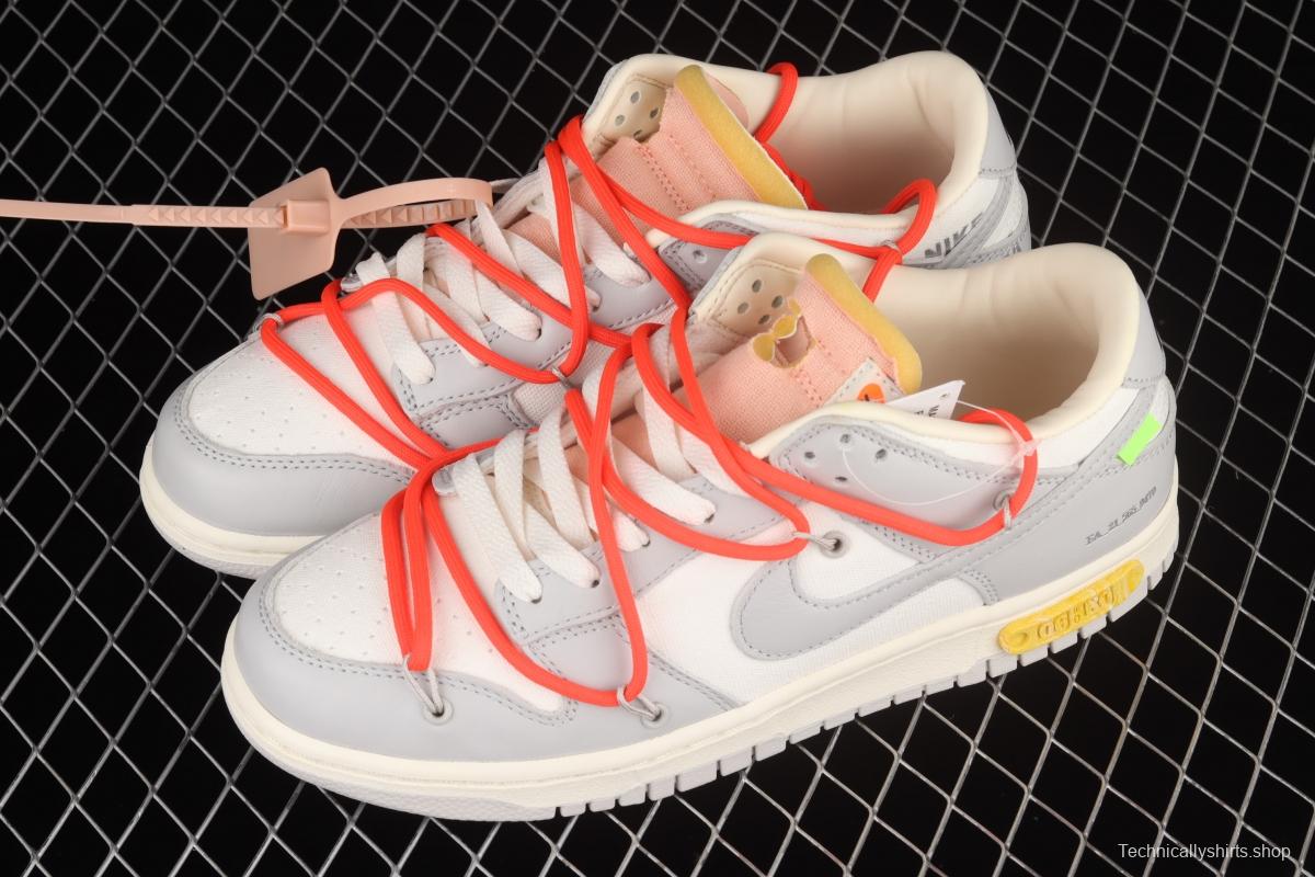 OFF-White x NIKE DUNK Low OW grey leisure sports skateboard shoes DM1602-110,