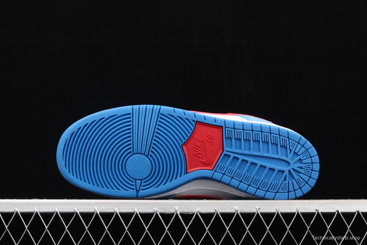 NIKE SB DUNK Low Doraemon robot cat theme color matching low upper skateboard shoes 819674-420