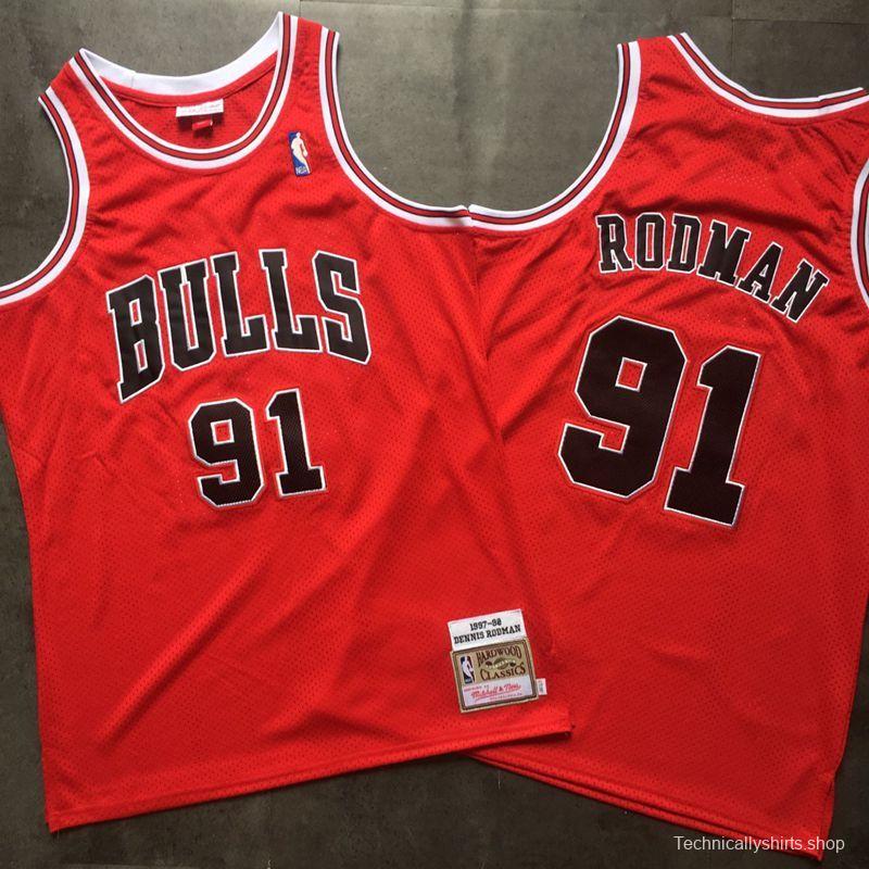 Men's Dennis Rodman Red Retro Classic Team Jersey