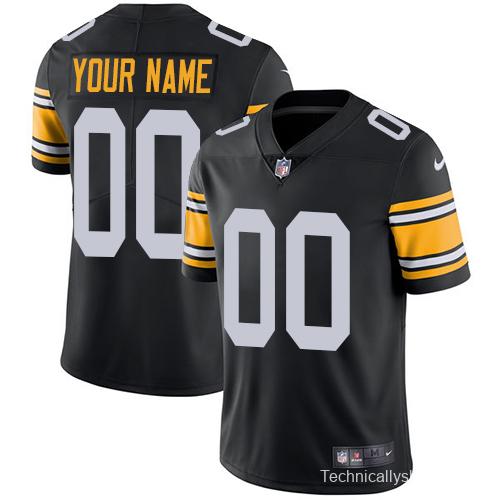 Men's Black Alternate Customized Limited Team Jersey