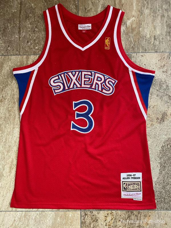 Men's Allen Iverson Red Retro Classic Team Jersey