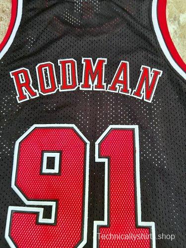 Men's Dennis Rodman Black Retro Classic Team Jersey