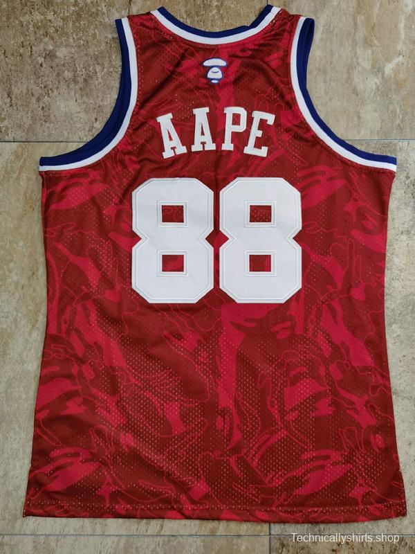 Men's AAPE Red Retro Classic Team Jersey