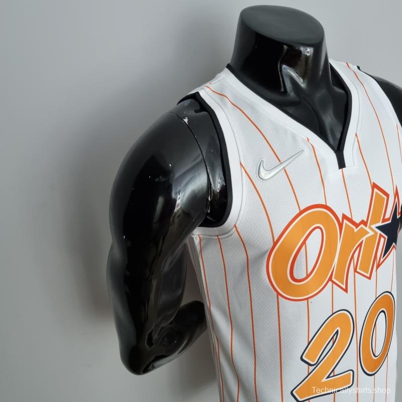 75th Anniversary Orlando Magic Fultz #20 White Orange NBA Jersey