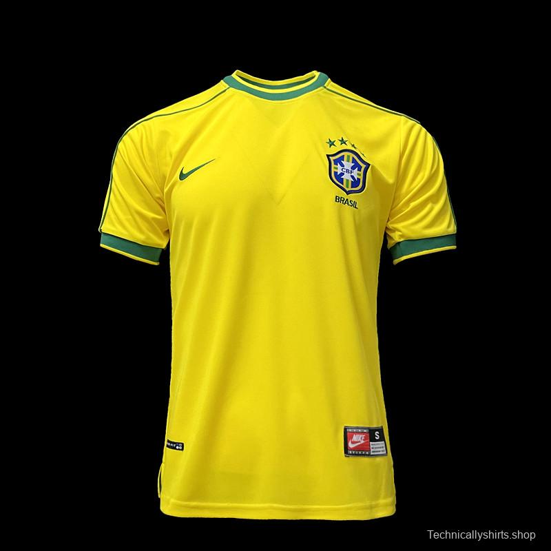 Retro 1998 Brazil Home Soccer Jersey