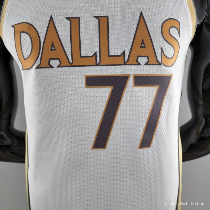 2020 Dallas Mavericks DONCIC#77 City Edition White NBA Jersey