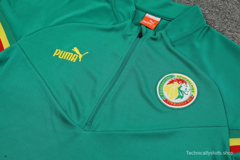 2022 Senegal Green Half Zipper Tracksuit