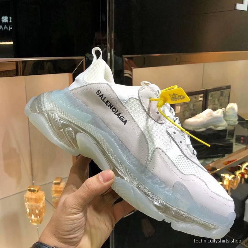 Men/Women Balenciaga Triple S MutiColor Clear Sole White Sneaker Item 6380380