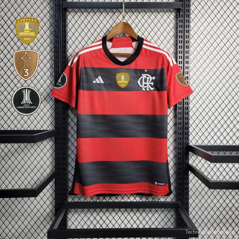 23/24 Flamengo Home Jersey With All Sponsors+Patches