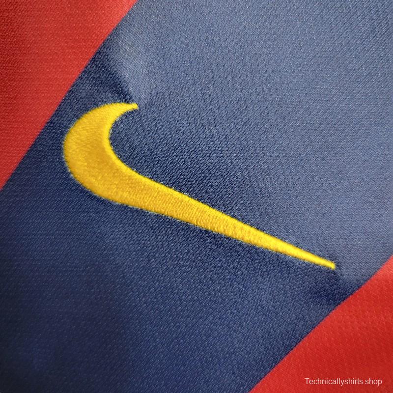 Retro14-15 Barcelona Home Long Sleeve Jersey